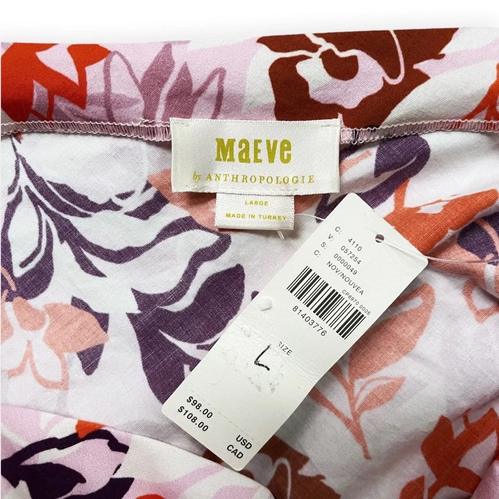 NWT Anthropologie Maeve Maeve One-Shoulder Blouse, sz Large